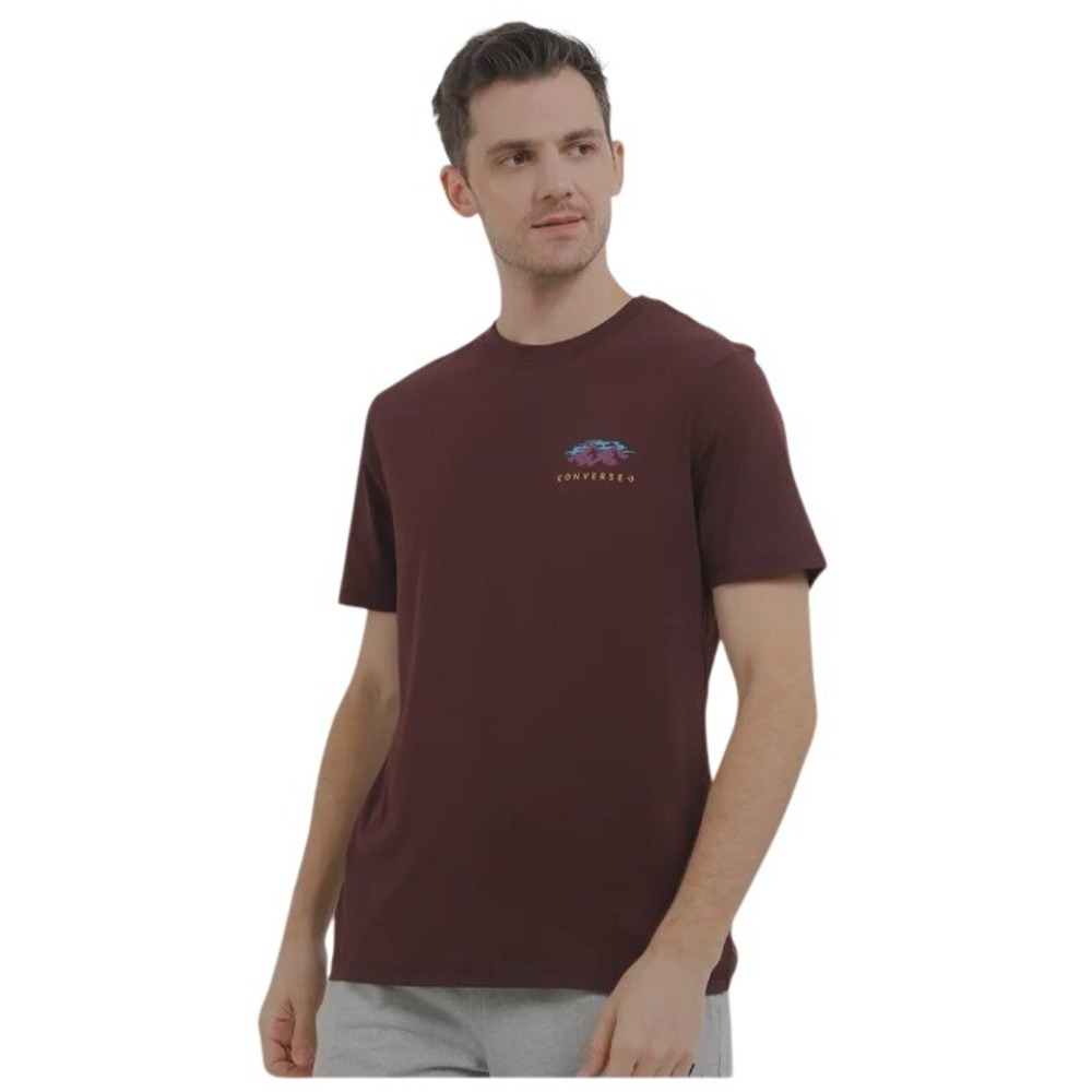 Converse T-Shirt‎ Burgundy Abstract Mountain Casual Medium